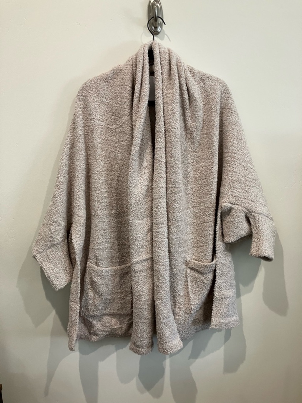 525 America Cream Open-Front Cozy Cardigan with Pockets